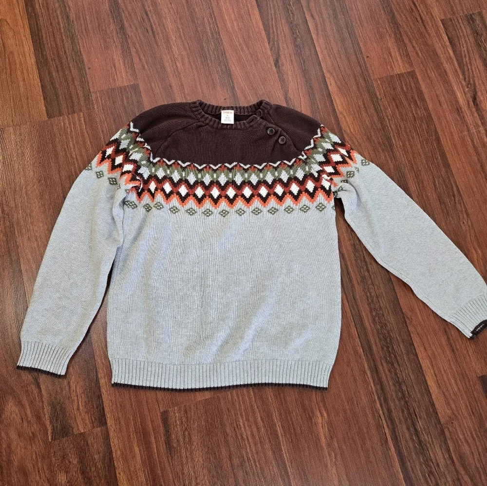 Gymboree Gray and Brown Patterned Sweater